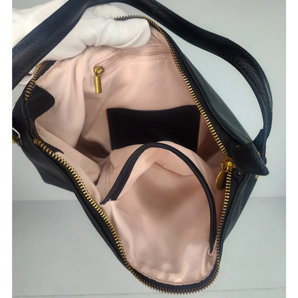 STYLE & CO Pebble Medium Zippered Shoulder & Cossbody Bag-Deep Black-NWOT
